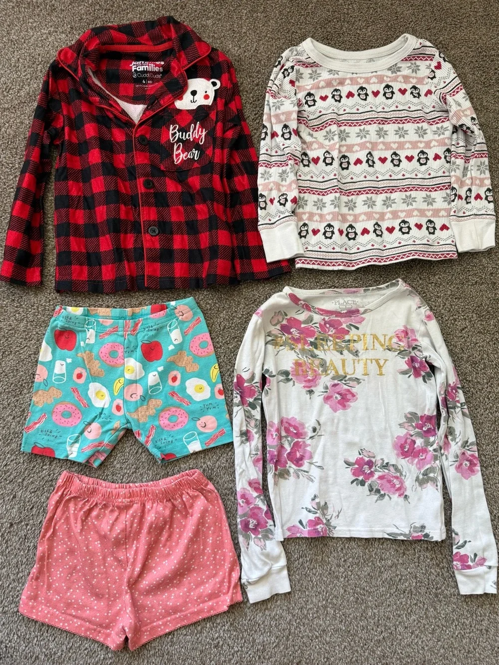 18 Pcs Girls Pajamas Bundle Size 4T to 5T